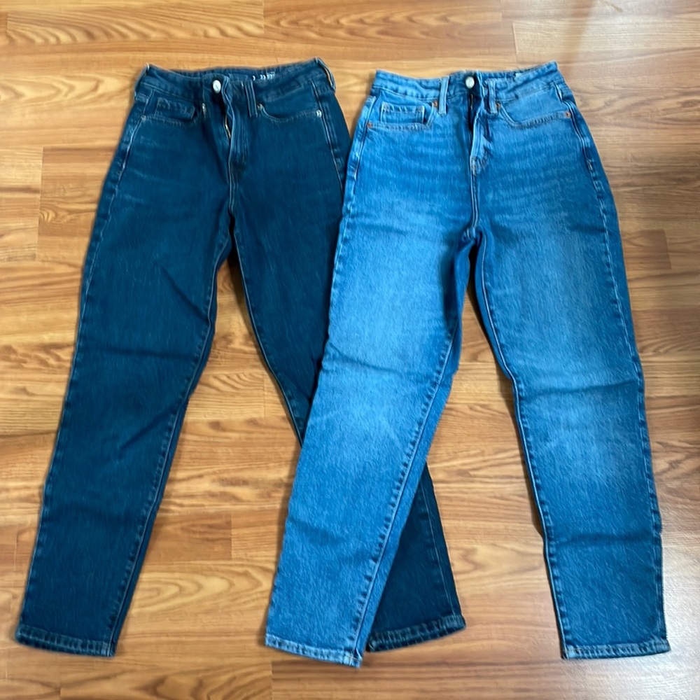2 Old Navy O.G. Straight High-Rise Jeans, Size 0